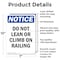 Signmission Do Not Lean Or Climb On Railing, 7 in W x Rectangle, Aluminum OS-2PACK-NS-A-710-V-11293 - alternate 7
